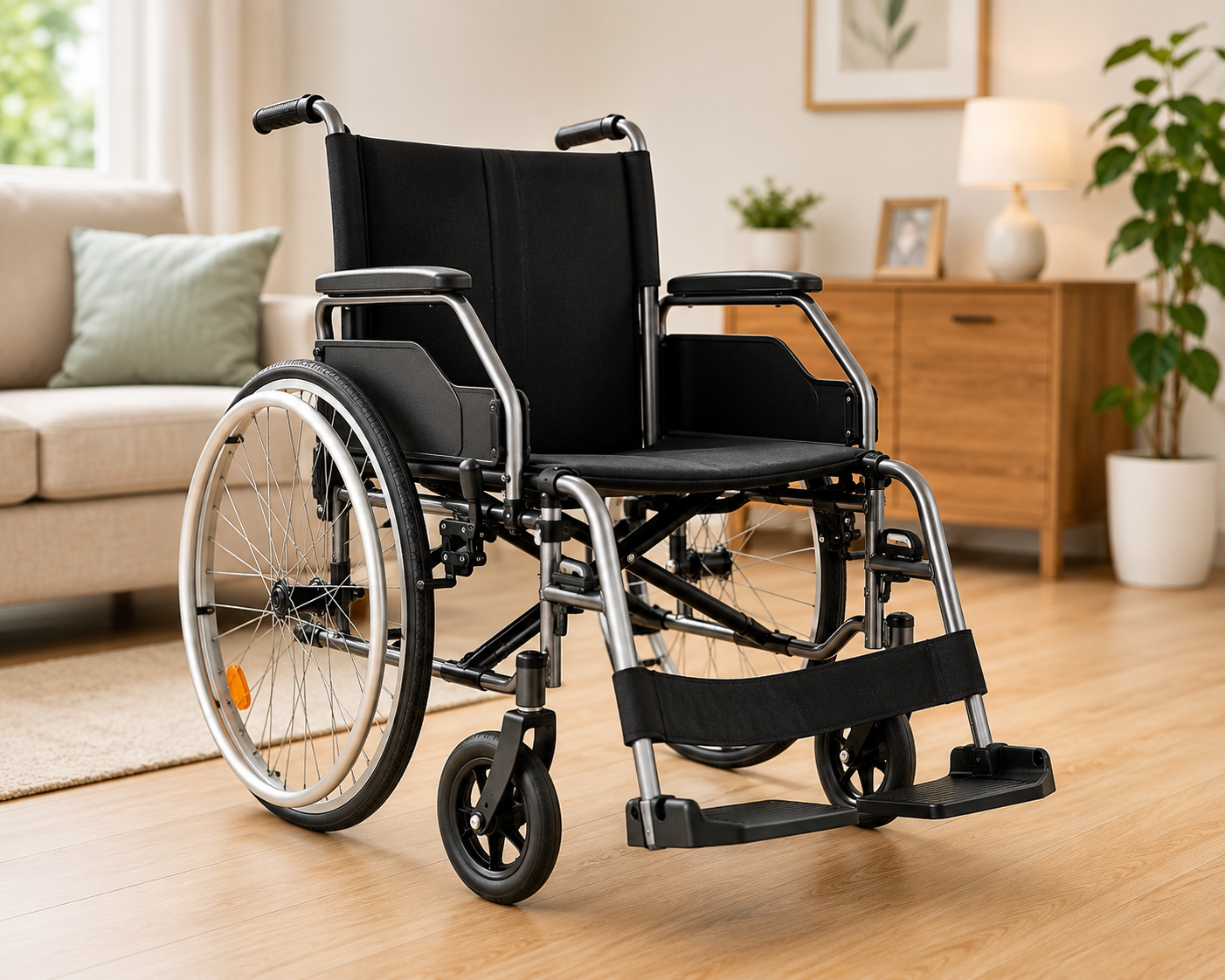 Patient en fauteuil roulant à domicile