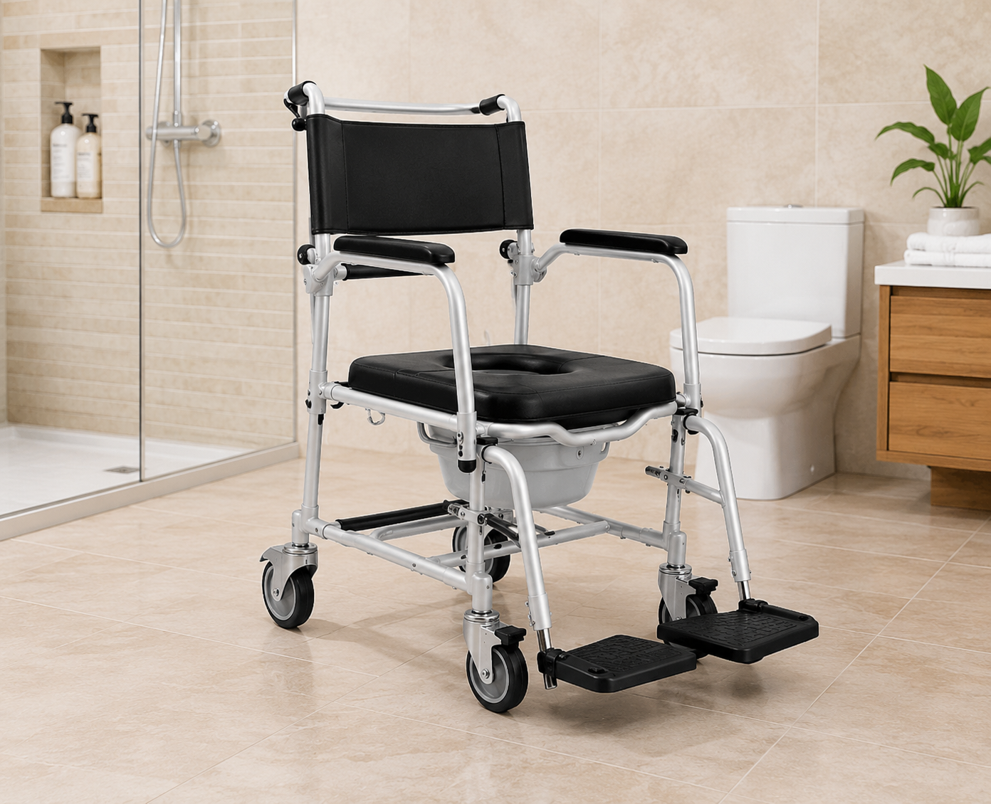 Chaise de transfert douche et toilettes au Maroc - Oxymedic