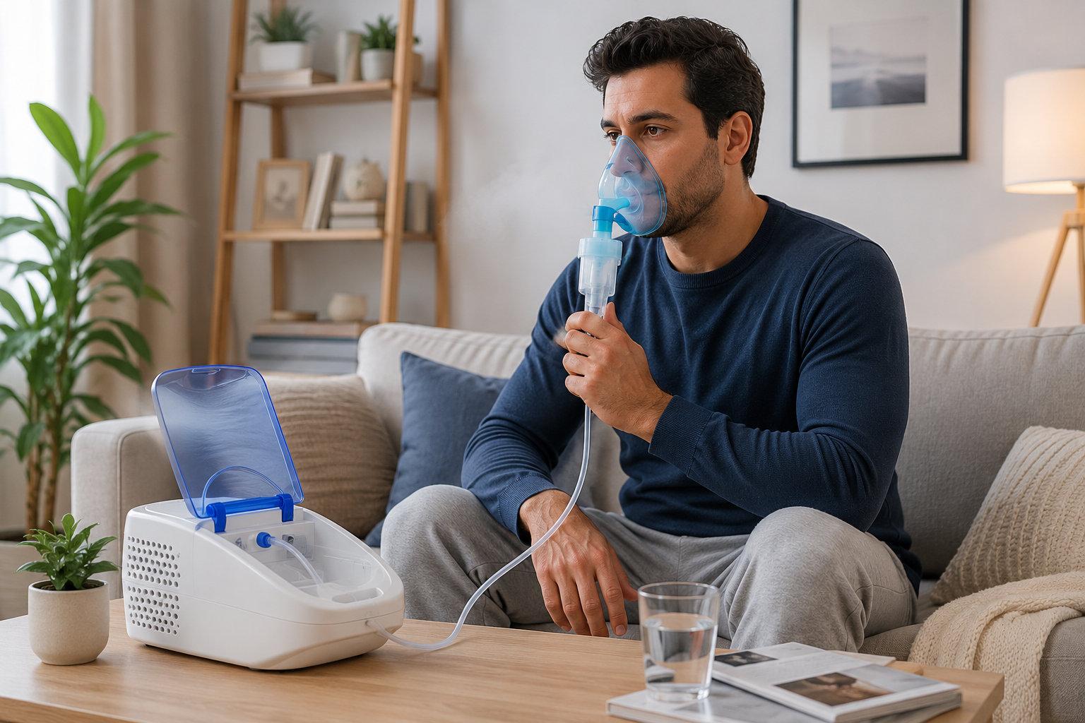 Nébuliseur adulte Oxymedic utilisé à domicile au Maroc