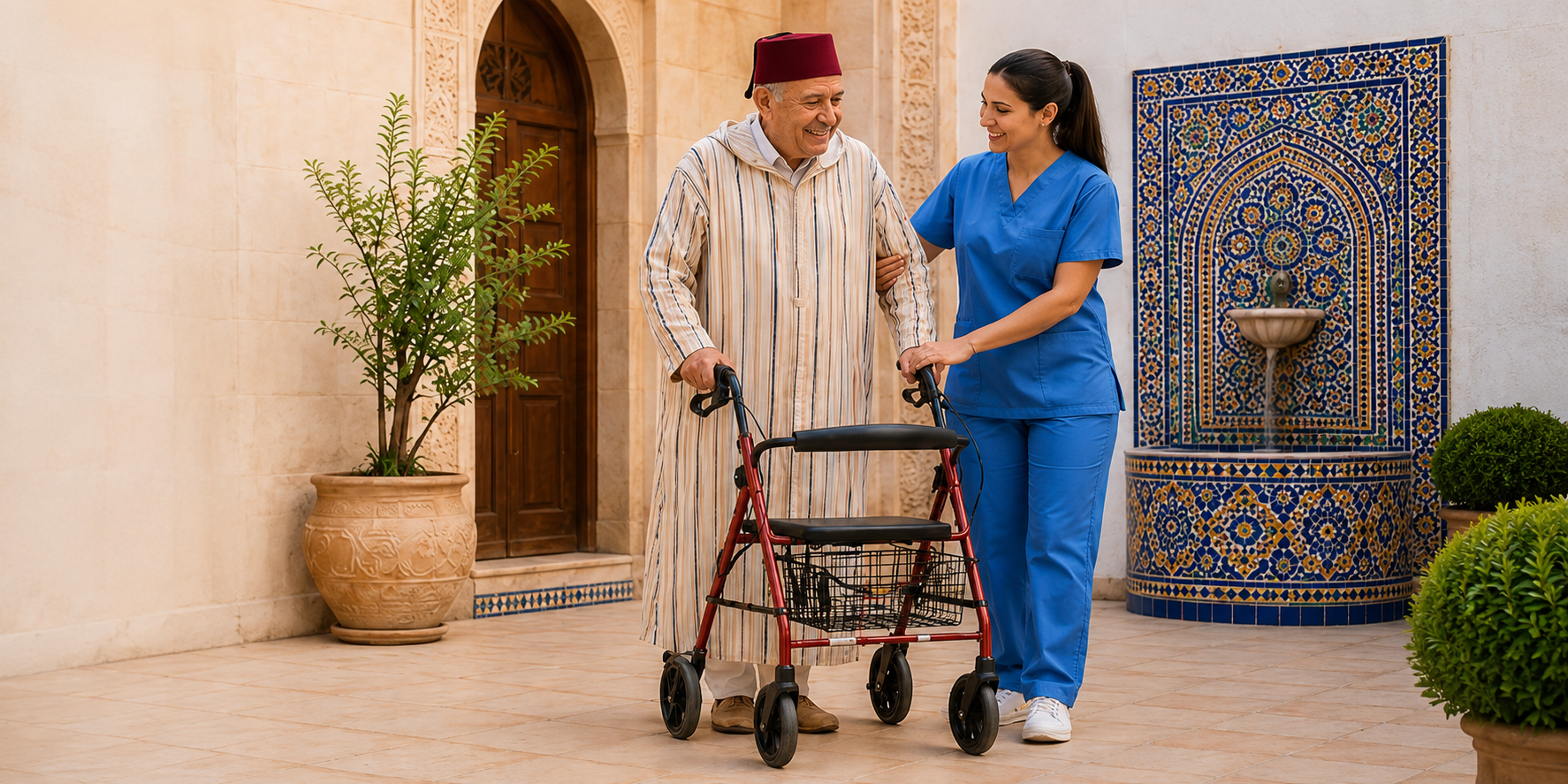 Rollator 4 roues pour senior au Maroc