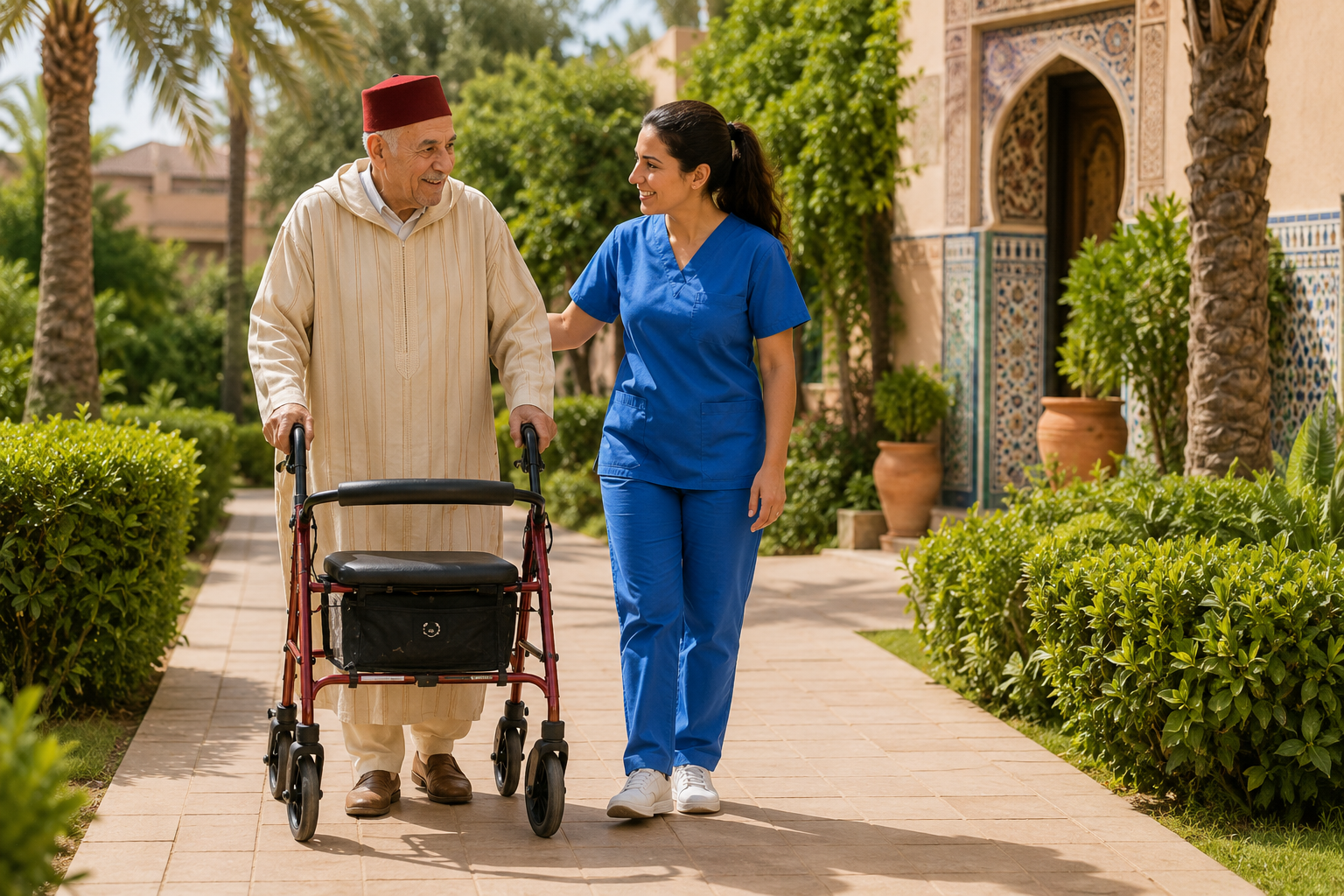 Rollator senior pour marche assistée au Maroc - Oxymedic