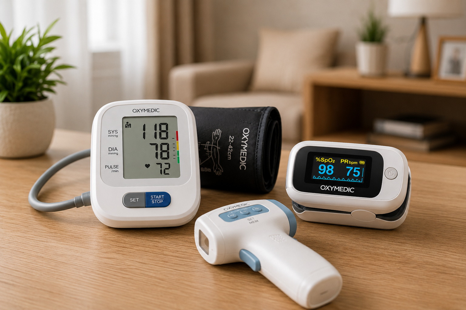 Tensiomètre, oxymètre de pouls et thermomètre médical Oxymedic au Maroc