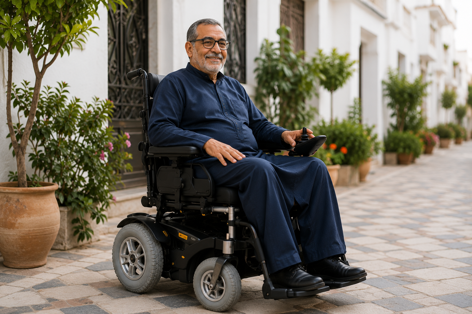 Fauteuil roulant électrique confortable pour une utilisation au Maroc