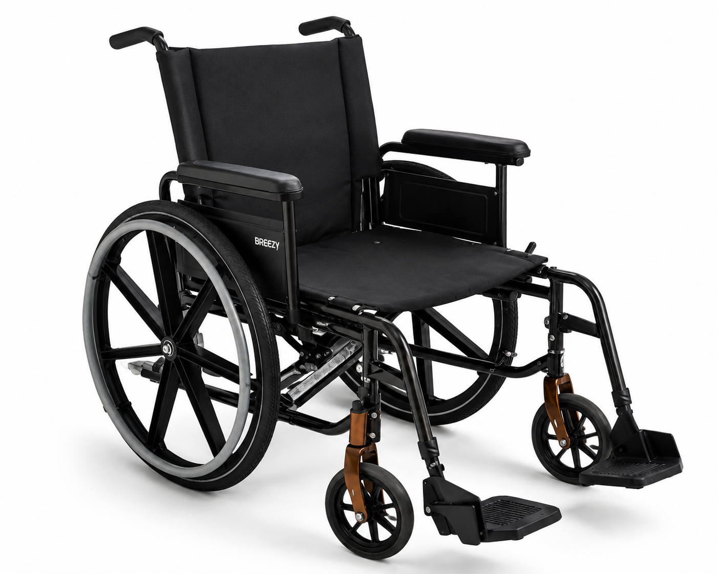 Fauteuil roulant renforcé noir en location au Maroc