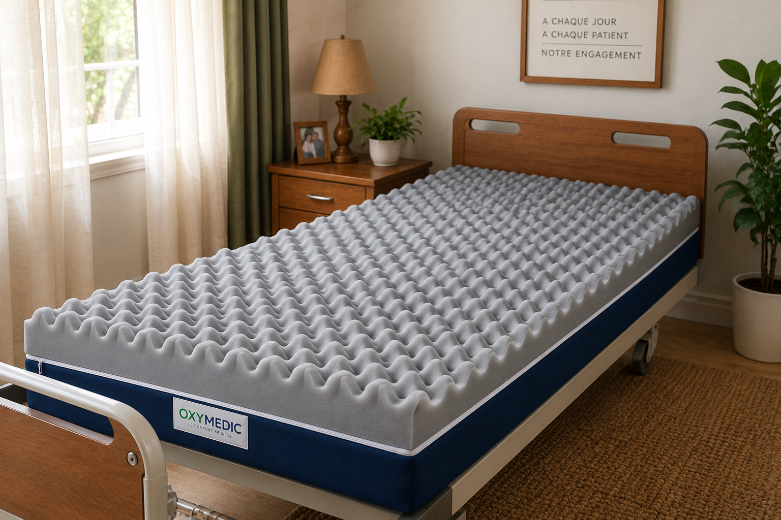 Matelas anti-escarres gaufrier à mousse à domicile au Maroc